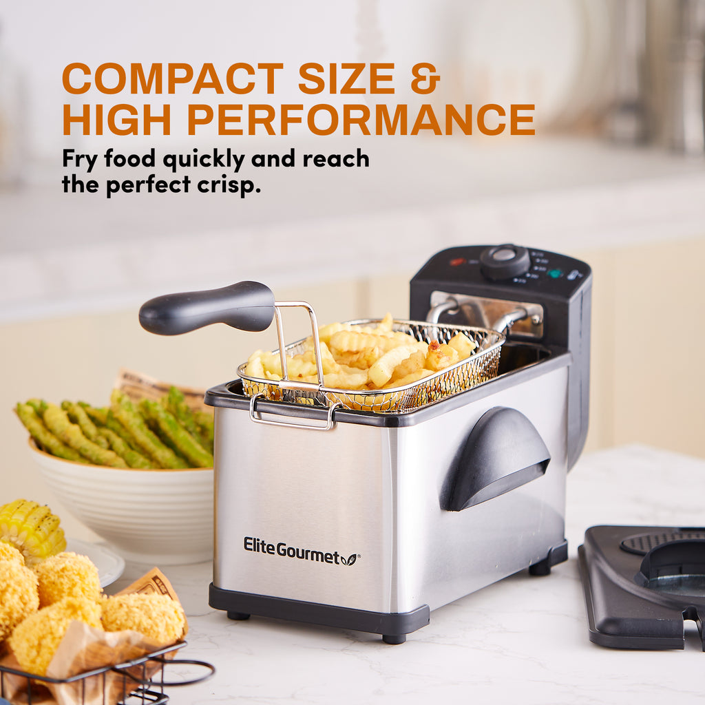 Compact size & high performance.  Fry food quickly and reach the perfect crisp.