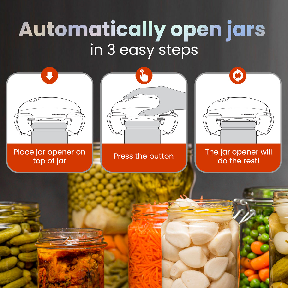Electric Jar Opener – Shop Elite Gourmet - Small Kitchen Appliances