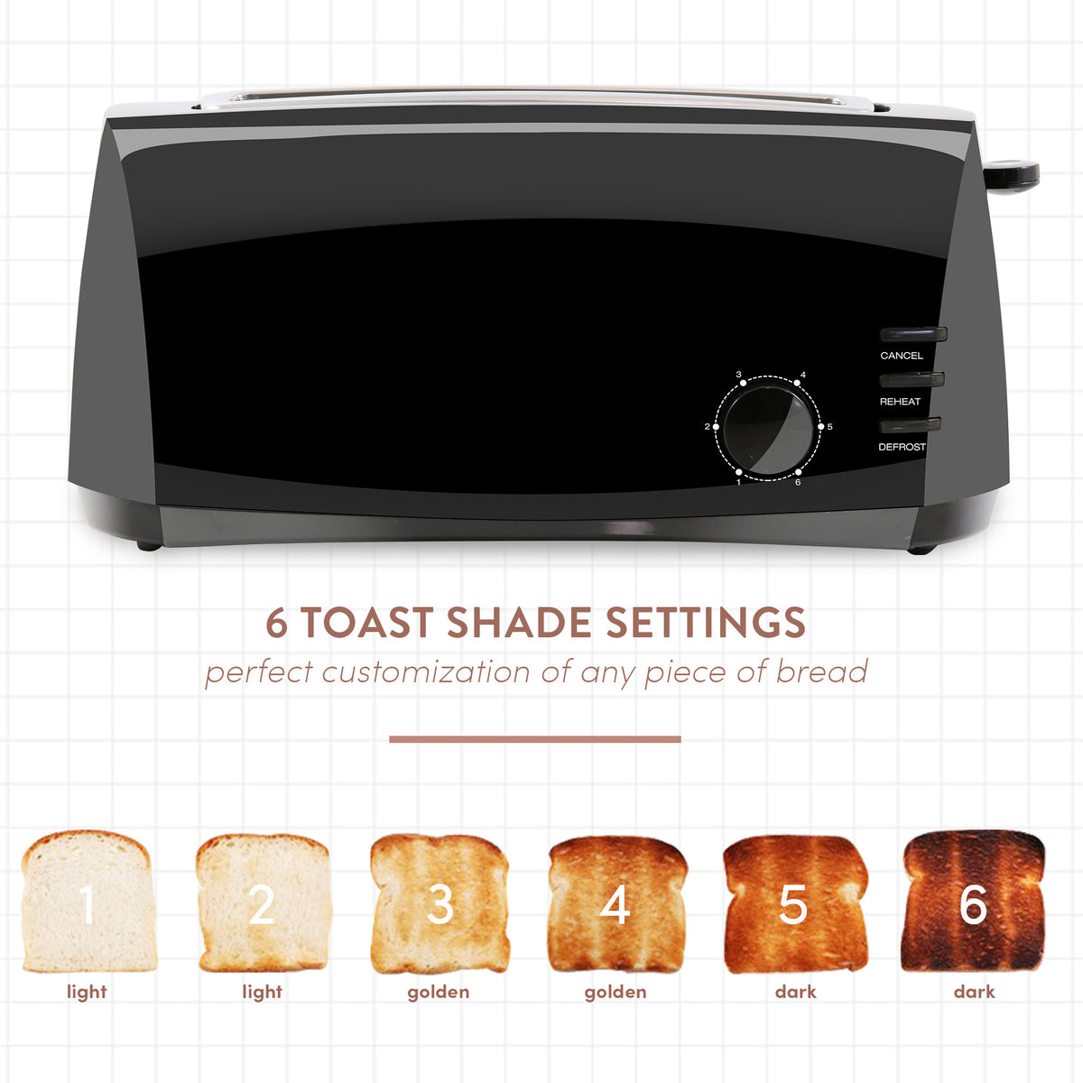 4 Slice Long Slot Cool Touch Toaster Shop Elite Gourmet Small Kitchen Appliances