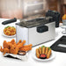 Electric Immersion Deep Fryer with various types of fries