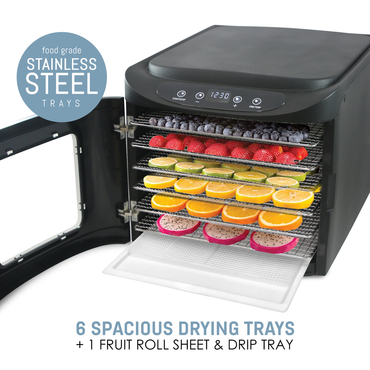 5 Tray Food Dehydrator Machine Electric Food Preserver Fruit Dryer BPA FREE