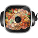 12" / 7.5Qt Nonstick Electric Skillet with Glass Lid. Top view of Elite Gourmet Electric Skillet with curry inside.
