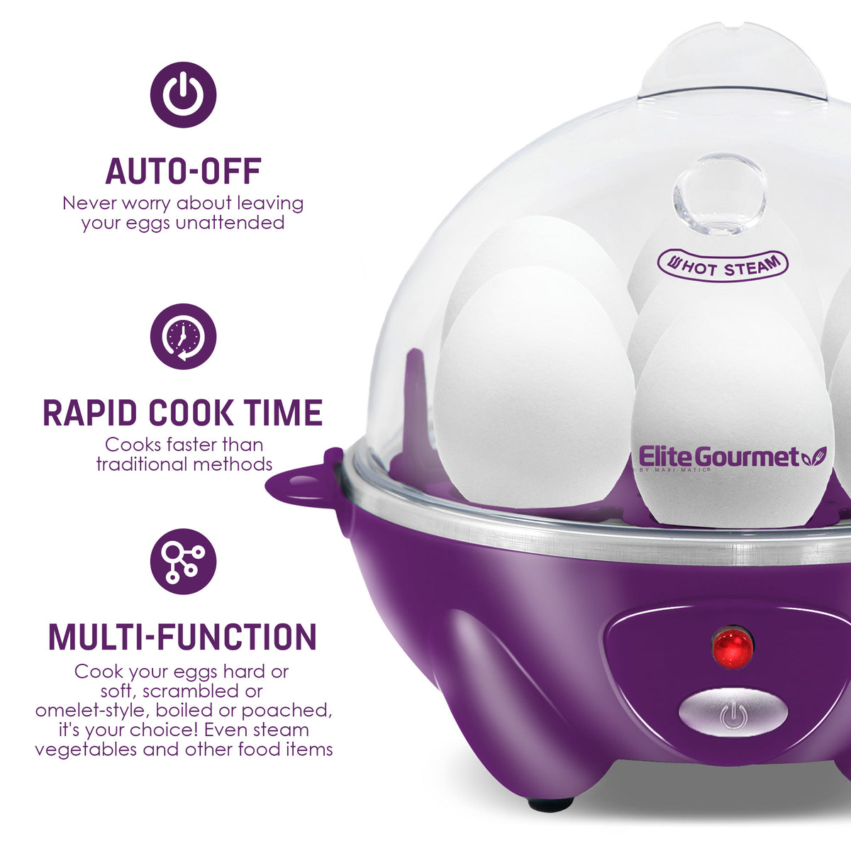 Electric Egg Cooker 7-Capacity BPA-Free Hard-Boiled Egg Maker with Auto-Off  Measuring Cup, 1 unit - Fry's Food Stores