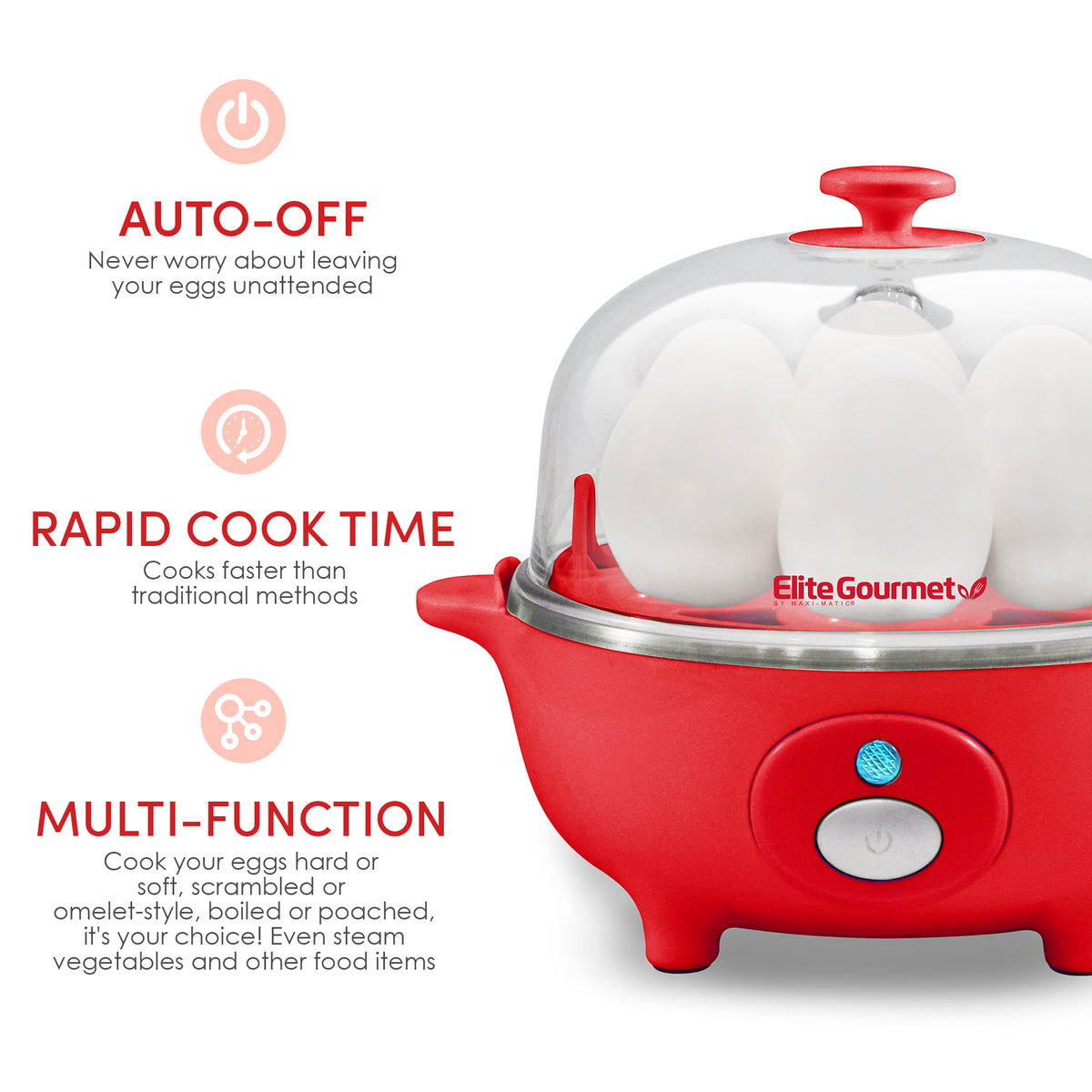 Rapid Egg Cooker Poacher Electric Dash Boiler Steam Automatic Kitchen  Appliances