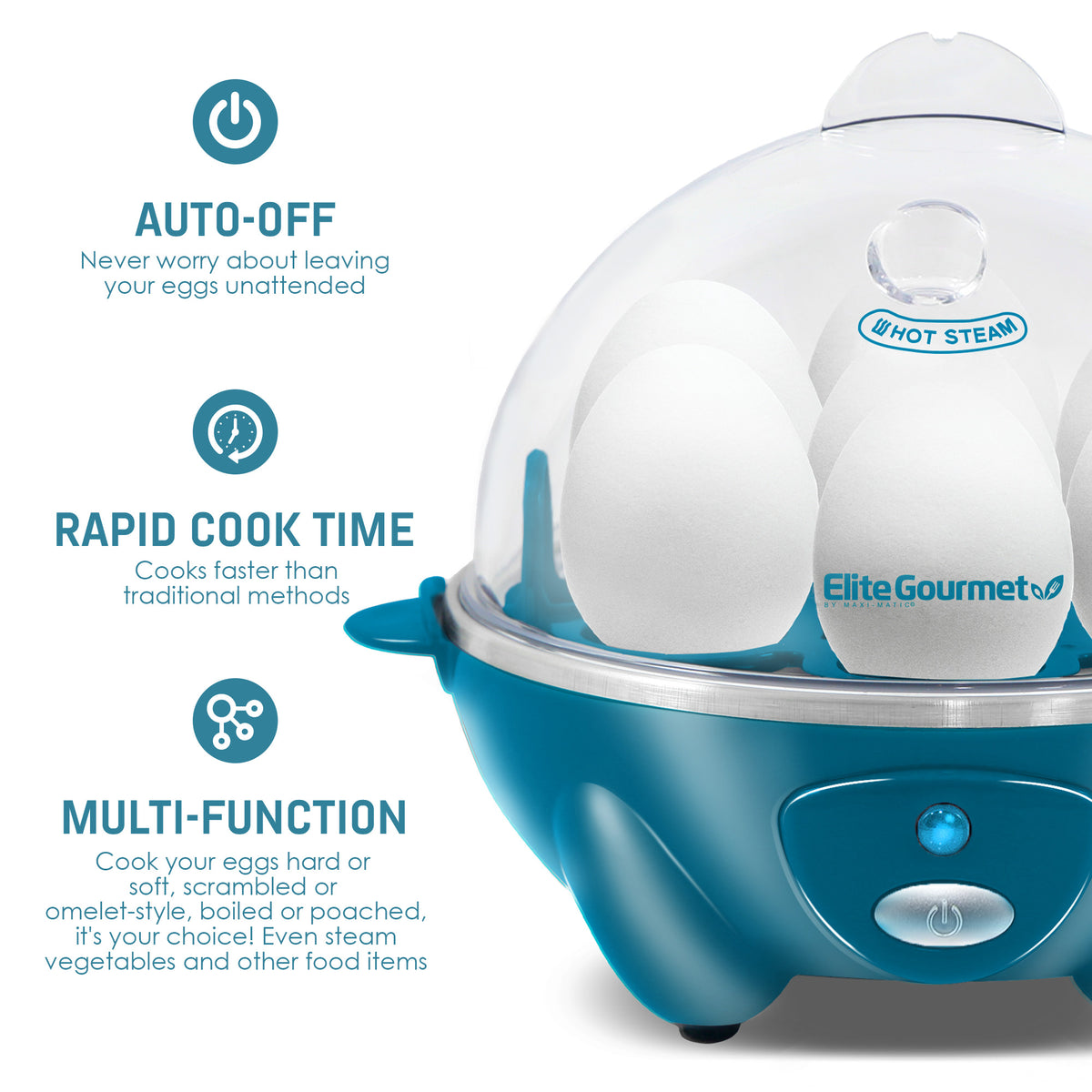 brentwood Brentwood Electric 7 Egg Cooker in Blue