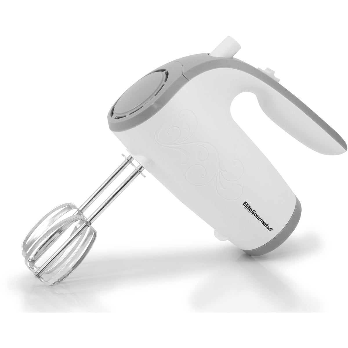 Eurostar 5-Speed Electric Hand Mixer with Stainless Steel Beaters - White
