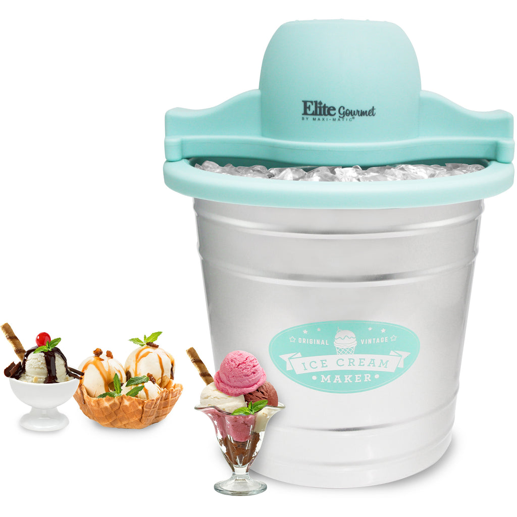 4Qt. Electric Motorized Old-Fashioned Bucket Ice Cream Maker with ice creams