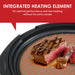 INTEGRATED HEATING ELEMENT for optimal performance and fast heating without the extra smoke. Grilling meat on the surface of the grill