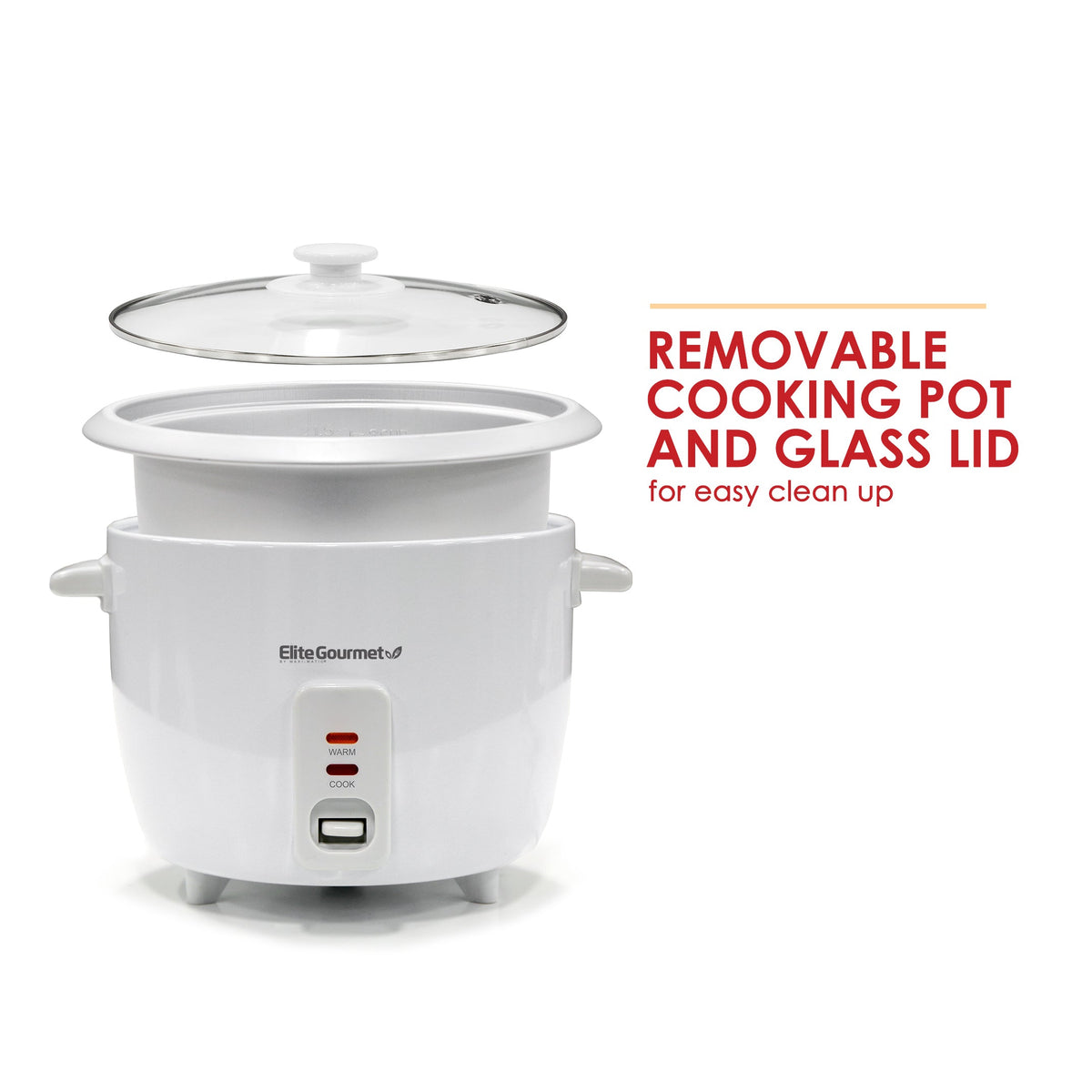 Elite Gourmet ERC006SS 6-Cup Electric Rice Cooker with 304