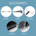 Accessories: Rotisserie skewer kit, Pan removal handle, Rotisserie removal tongs, Bake pan & Wire rack, Slide-out crumb tray.