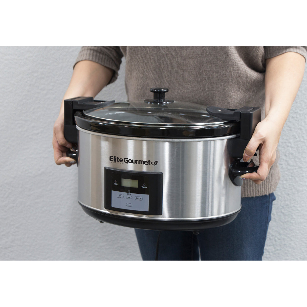 8.5 Qt. Deluxe Metallic Red Slow Cooker with Glass Lid – Shop