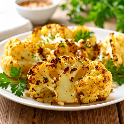 Roasted Air Fryer Cauliflower with Dates and Pine Nuts Recipe