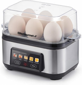 6-Egg EggLogic™ Digital Easy Egg Cooker (Stainless Steel)