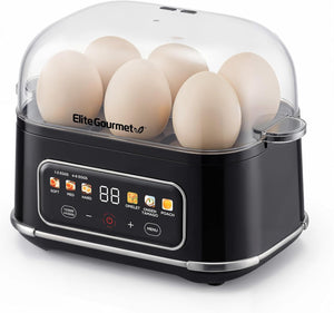 6-Egg EggLogic™ Digital Easy Egg Cooker (Black)