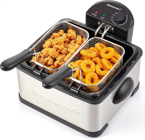 4Qt. Dual Basket Deep Fryer with Lid