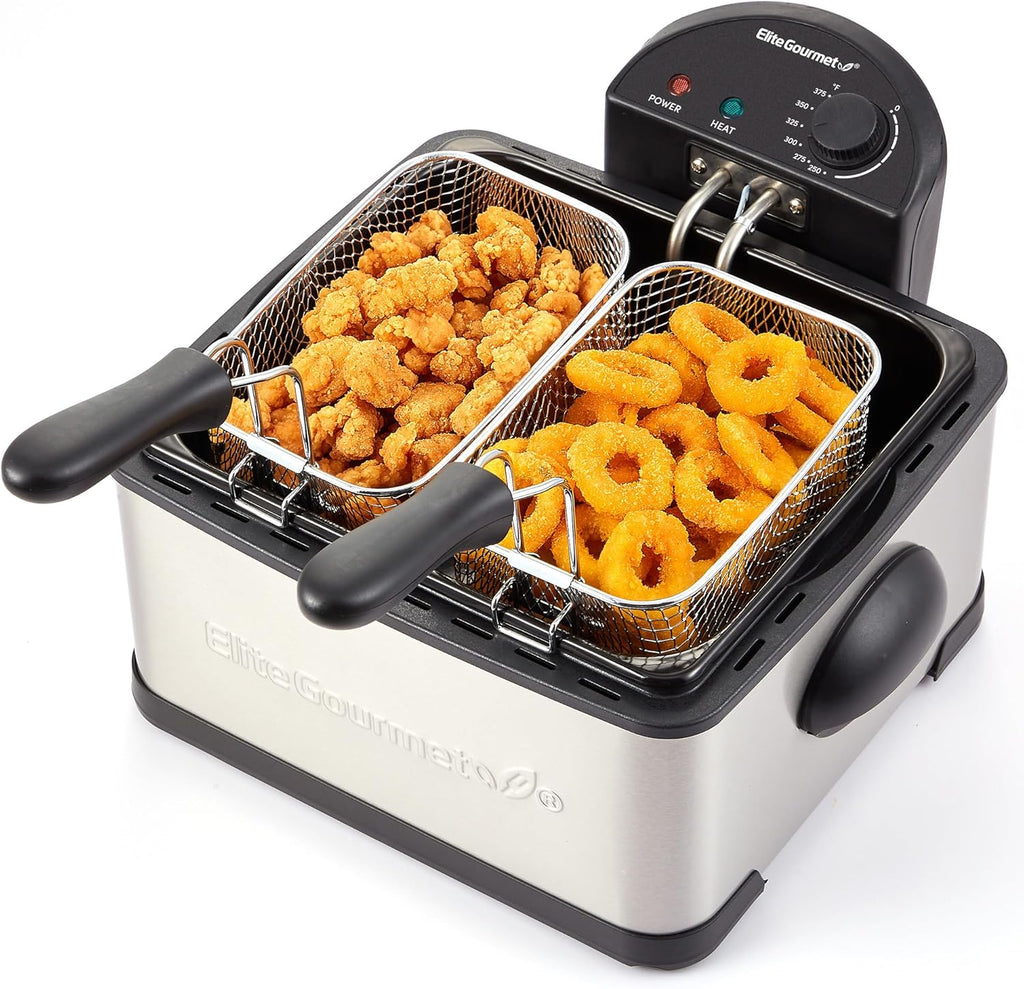 4Qt. Dual Basket Deep Fryer with Lid