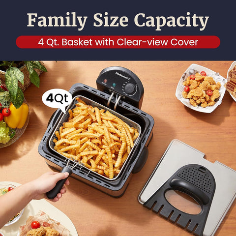 4.2Qt. Electric Deep Fryer with Lid