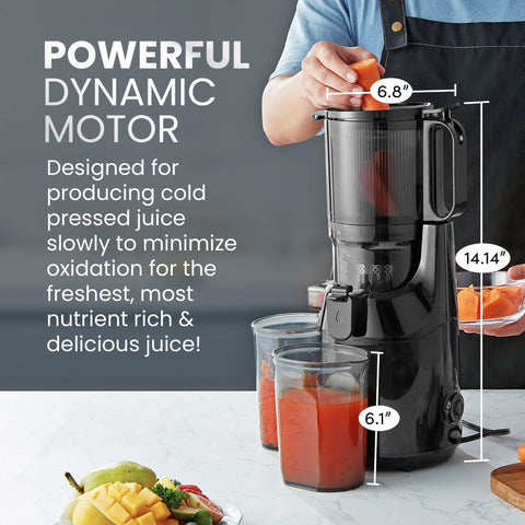 Masticating Slow Juicer with 5.2" Chute