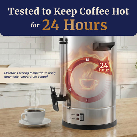 100 Cup Stainless Steel Coffee Urn with Dispenser