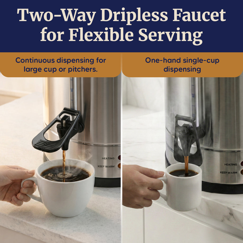100 Cup Stainless Steel Coffee Urn with Dispenser