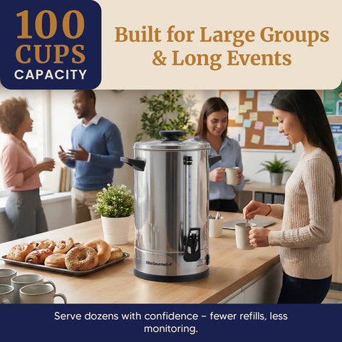 100 Cup Stainless Steel Coffee Urn with Dispenser