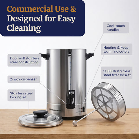 100 Cup Stainless Steel Coffee Urn with Dispenser