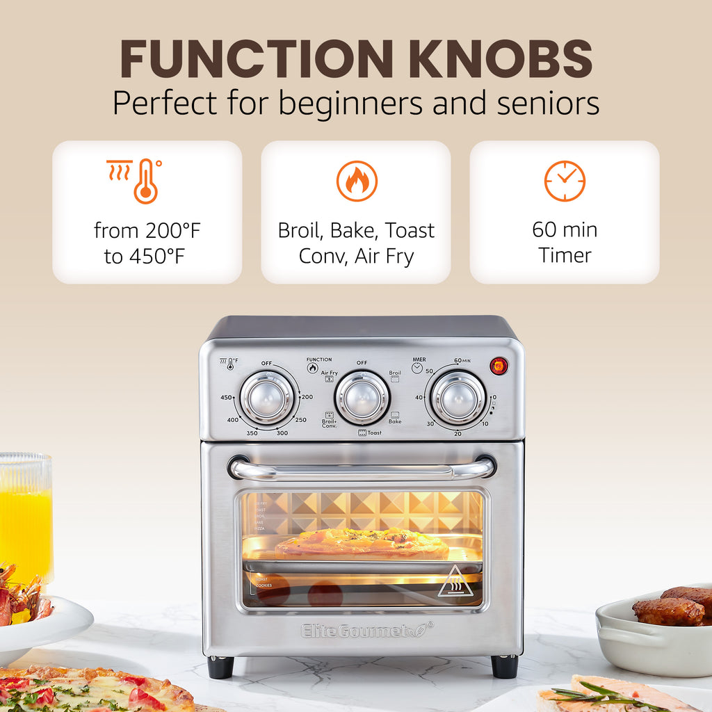 Compact 8.5Qt Air Fryer Oven (Stainless Steel)