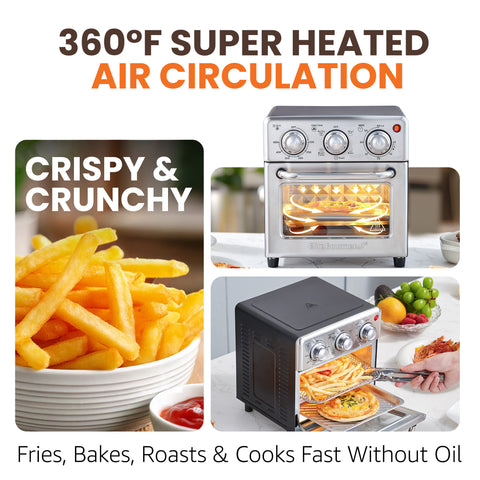Compact 8.5Qt Air Fryer Oven (Stainless Steel)