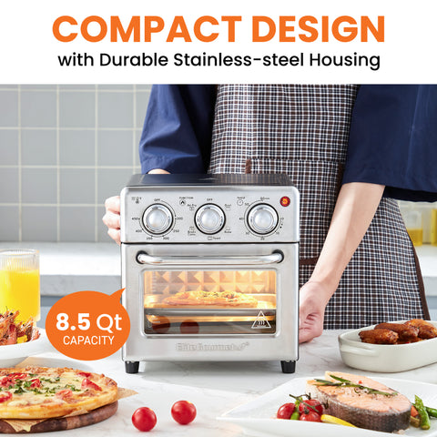 Compact 8.5Qt Air Fryer Oven (Stainless Steel)