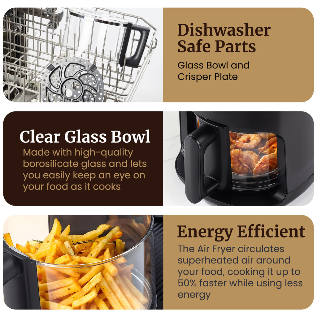 2.3Qt. Glass Air Fryer