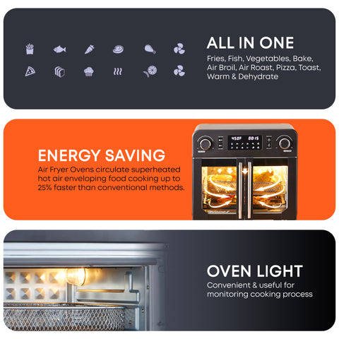 23L French Door Air Fryer Convection Countertop Oven
