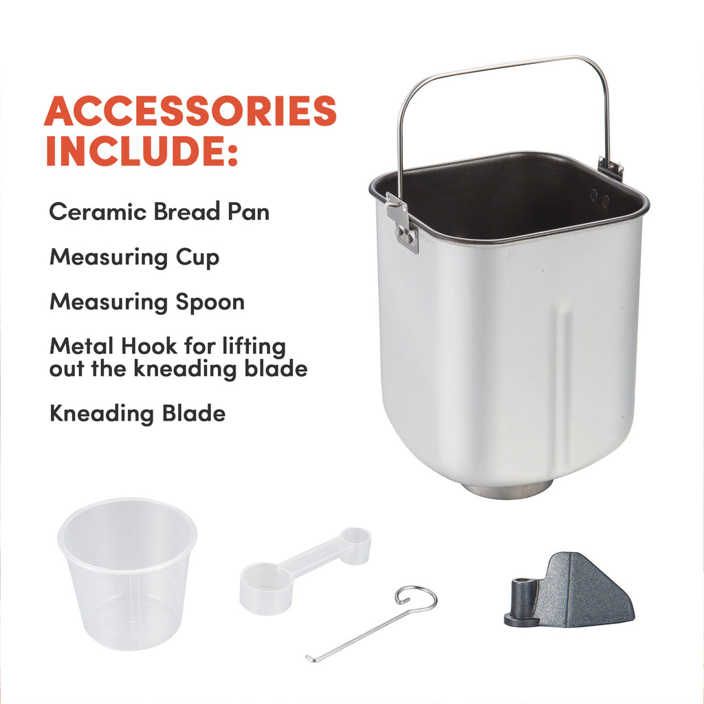 2 Lb Programmable Bread Maker Machine, 3 Loaf Sizes, 19 Menu Functions, Grey