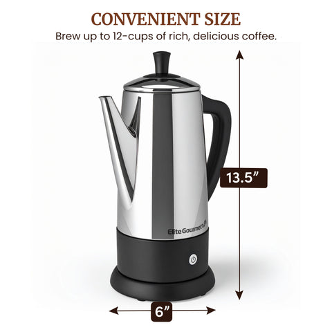 12 Cup Stainless Steel Electric Coffee Percolator