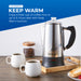Automatic Keep Warm.  Enjoy a fresh cup of coffee now or up to 6 hours later with keep warm function.