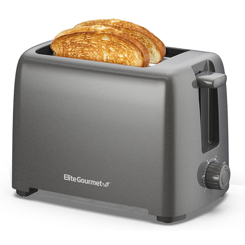 2 Slice Cool Touch Toaster with 6 Temperature Settings & Extra Wide 1.25" (Grey)