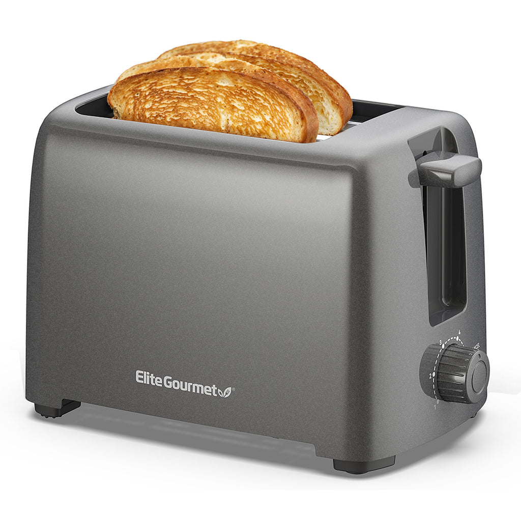 2 Slice Cool Touch Toaster with 6 Temperature Settings & Extra Wide 1.25" (Grey)