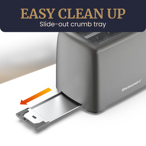 2 Slice Cool Touch Toaster with 6 Temperature Settings & Extra Wide 1.25" (Grey)