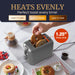 2 Slice Cool Touch Toaster with 6 Temperature Settings & Extra Wide 1.25" (Grey)