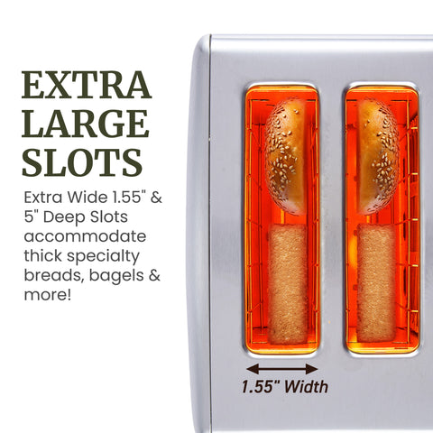 2 Slice Digital Stainless Steel Toaster with Touch Panel
