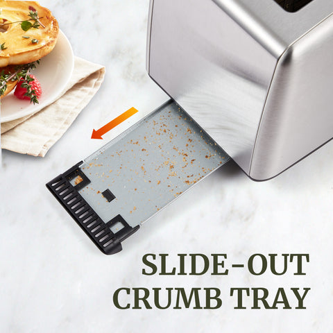 2 Slice Digital Stainless Steel Toaster with Touch Panel