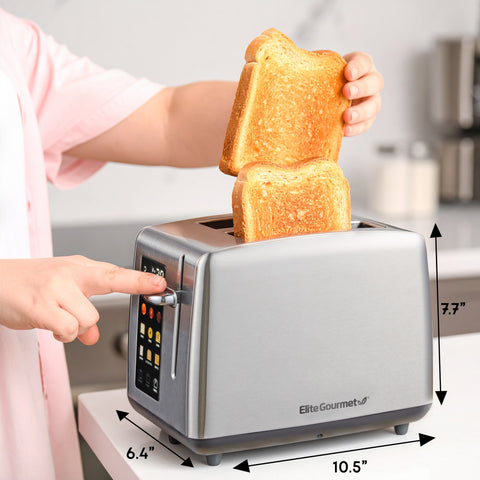 2 Slice Digital Stainless Steel Toaster with Touch Panel