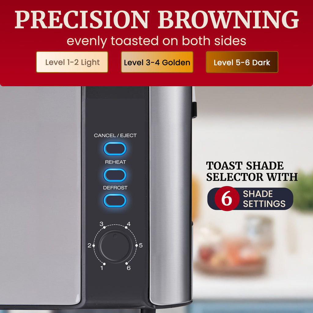 2 Slice Stainless Steel Long Toaster