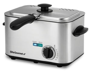 Elite Gourmet 3.5 qt Electric Immersion Deep Fryer with Lid