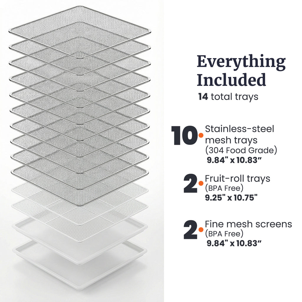 10 Tier Digital Food Dehydrator with Stainless Steel Trays