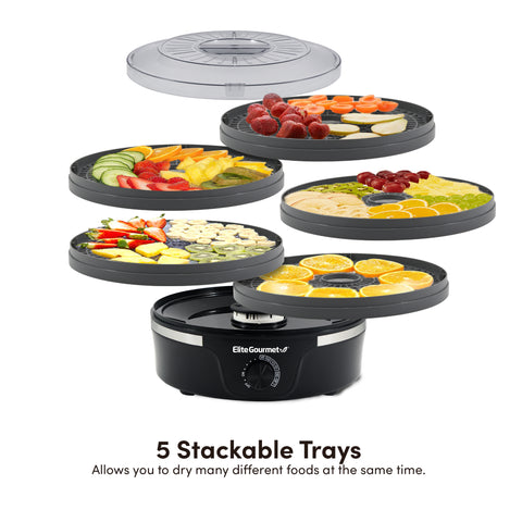 5 Tier Food Dehydrator with Adjustable Temperature Controls