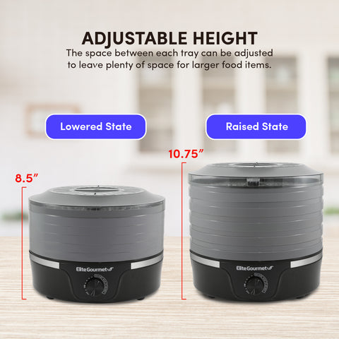 5 Tier Food Dehydrator with Adjustable Temperature Controls