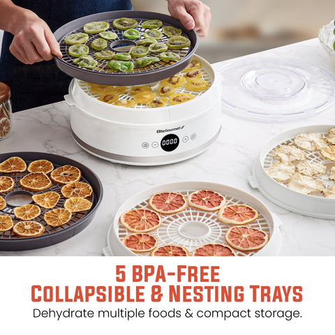 5 Tier Digital Food Dehydrator with BPA Free SlimStore™ Collapsible Trays