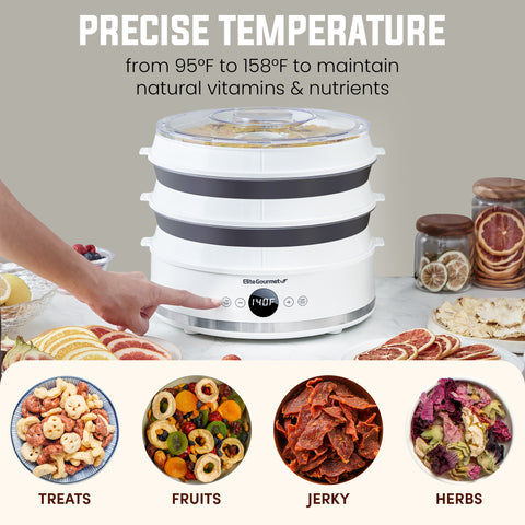 5 Tier Digital Food Dehydrator with BPA Free SlimStore™ Collapsible Trays