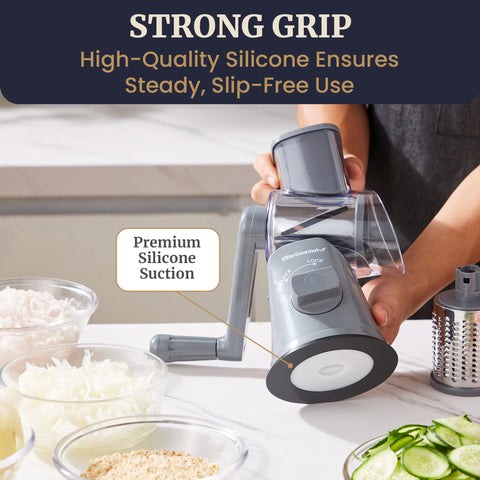 Rotary Cheese Grater with 3 Stainless-Steel Blades