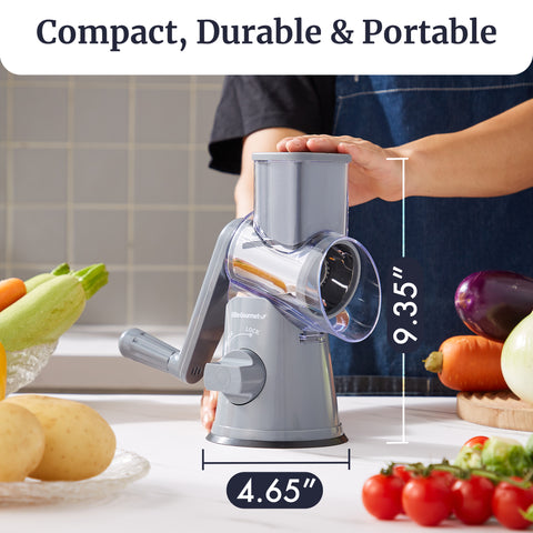 Rotary Cheese Grater with 3 Stainless-Steel Blades
